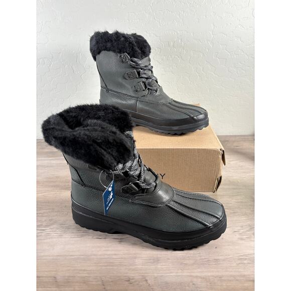Sperry Maritime Winter Rain Bootie Shoe Black Leather Women's 9 EU 40 New in Box - Picture 1 of 8